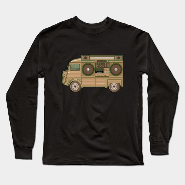 Citroen HY - Boombox Van- Huge Ghettoblaster on a Classic Van. Long Sleeve T-Shirt by Boogosh